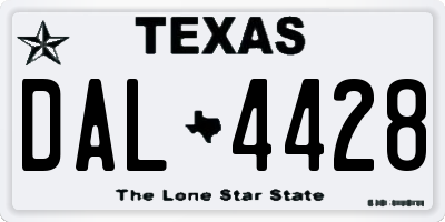TX license plate DAL4428
