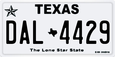 TX license plate DAL4429