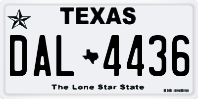 TX license plate DAL4436