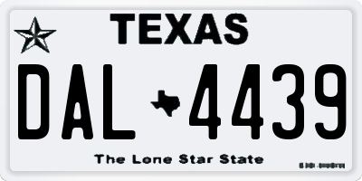 TX license plate DAL4439