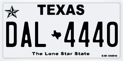TX license plate DAL4440
