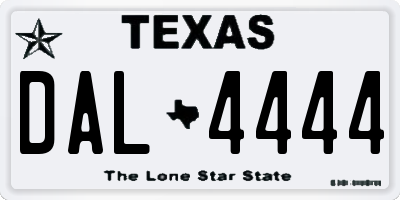 TX license plate DAL4444