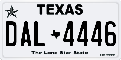 TX license plate DAL4446