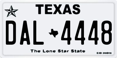TX license plate DAL4448