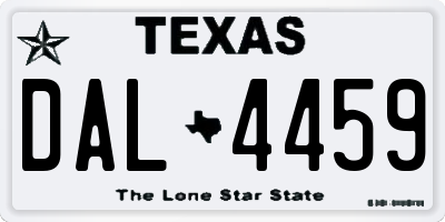 TX license plate DAL4459