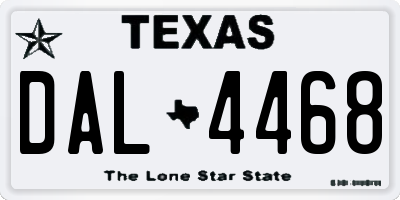 TX license plate DAL4468
