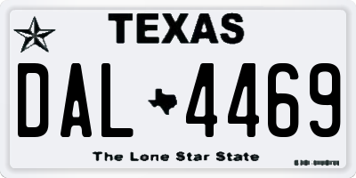 TX license plate DAL4469