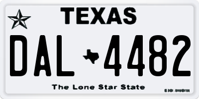 TX license plate DAL4482