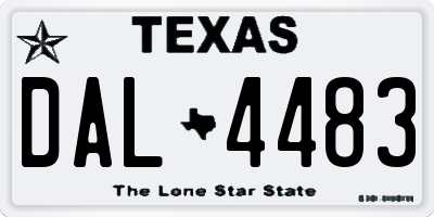TX license plate DAL4483