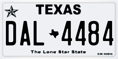 TX license plate DAL4484