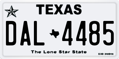 TX license plate DAL4485