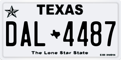 TX license plate DAL4487