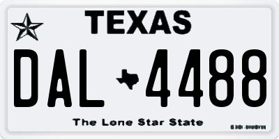 TX license plate DAL4488