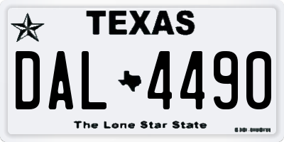 TX license plate DAL4490