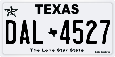 TX license plate DAL4527
