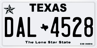 TX license plate DAL4528