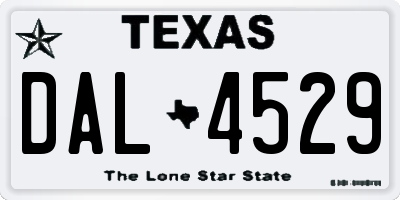 TX license plate DAL4529