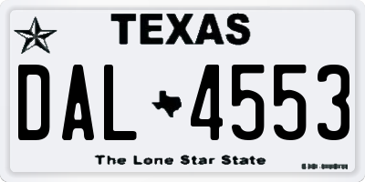 TX license plate DAL4553