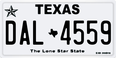TX license plate DAL4559
