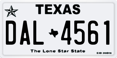 TX license plate DAL4561