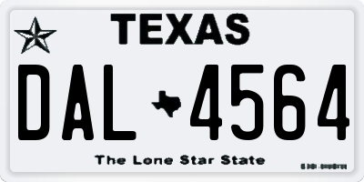 TX license plate DAL4564
