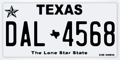 TX license plate DAL4568