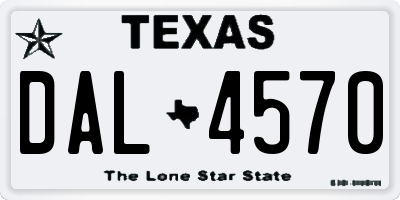 TX license plate DAL4570