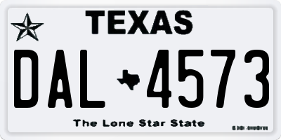 TX license plate DAL4573