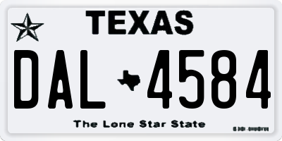 TX license plate DAL4584