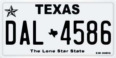 TX license plate DAL4586