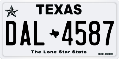 TX license plate DAL4587