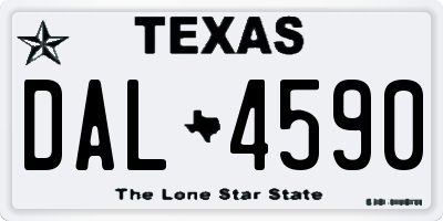 TX license plate DAL4590