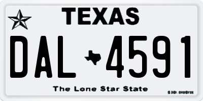 TX license plate DAL4591