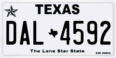 TX license plate DAL4592