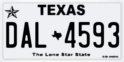 TX license plate DAL4593