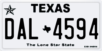 TX license plate DAL4594