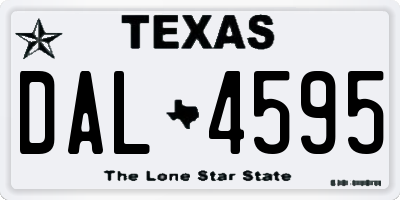 TX license plate DAL4595