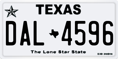 TX license plate DAL4596