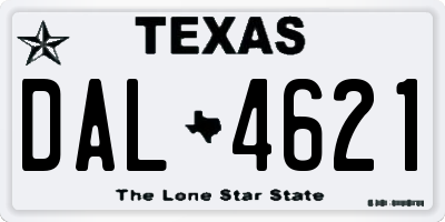 TX license plate DAL4621