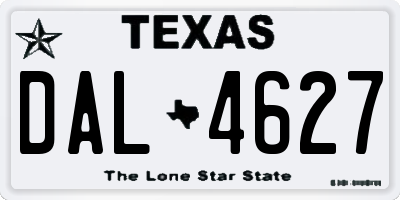 TX license plate DAL4627