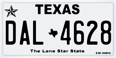 TX license plate DAL4628