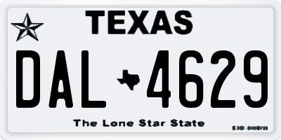 TX license plate DAL4629