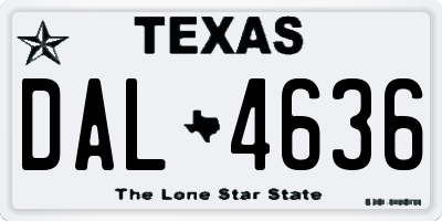 TX license plate DAL4636