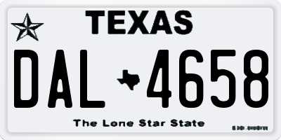 TX license plate DAL4658
