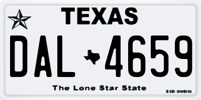 TX license plate DAL4659