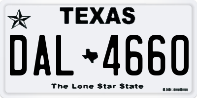 TX license plate DAL4660