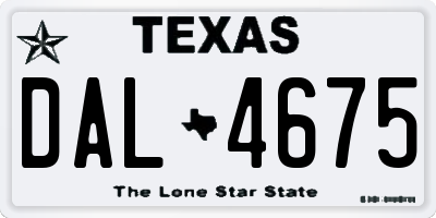 TX license plate DAL4675