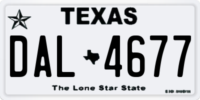 TX license plate DAL4677