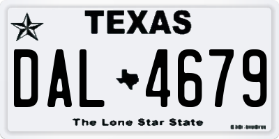 TX license plate DAL4679
