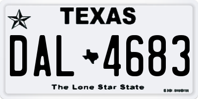 TX license plate DAL4683